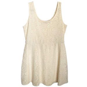 Cream Lace Sleeveless Dress